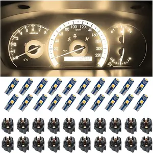 20PCS Car Dashboard T5 LED Lights, Super Bright Auto Instrument Panel 3030-3SMD Bulb Replacement, Vehicle Gauge Cluster Indicator Accessories, Universal for RV, SUV, Truck (Warm White)