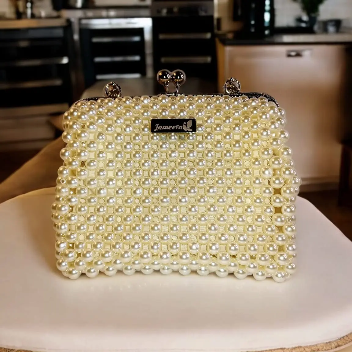 Jameela Ivory Pearl Elegant Evening Purse for Women - Perfect for Evening Events