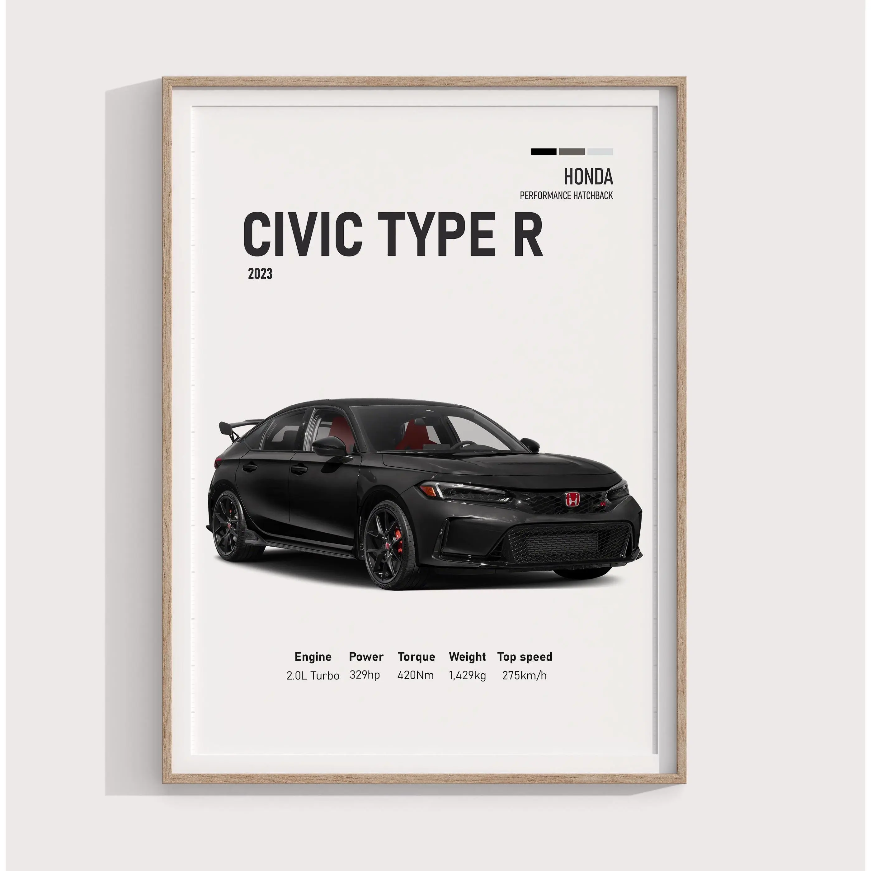 GiftOfHope Stunning 2023 Honda Civic Type R Wall Art Poster Unframed Ideal For Car Enthusiasts And JDM Fans In Your Garage