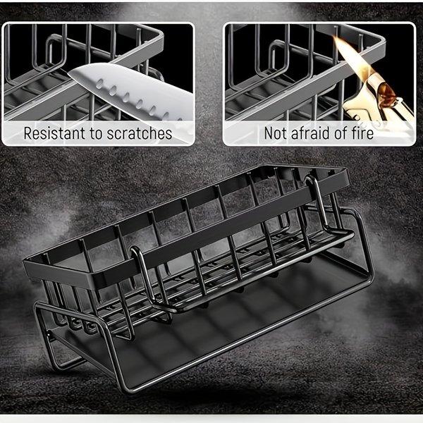 Kitchen Sink Organizer Tray with Sponge Holder Dish Soap Brush Rack Multi Purpose Countertop Storage Space Saving for Kitchen Bathroom Durable Design Kitchen Sink Organizer Tray with Sponge Holder Dish Soap Brush Rack Multi Purpose Countertop Storage Space Saving for Kitchen Bathroom Durable Design