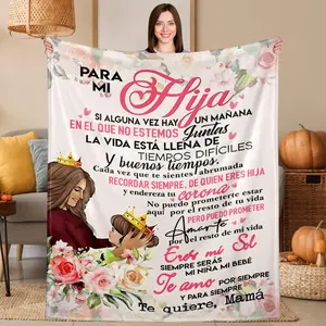 Para Mi Hija Flannel Throw Blanket Christmas gift for Daughter gift for girls Super Soft Cozy Warm Comfortable for Daughter Girl Women Sister Couch Bed Sofa Gift for Mother s Day Birthday Christmas Graduation gift for woman