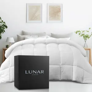 Lunar -  Luxury Ethical Goose Down Comforter - All-Season, 400 Thread Count Ultra-Soft Sateen, 100% Cotton, RDS & OEKO-TEX Certified Duvet Insert with Eight (8) Corner Loops Cotton Breathable