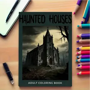 Abandoned Church Coloring Book 24 Sheets, Thick Paper, Ideal for Adults, Family Gatherings, Holiday Decor, Creative Leisure, Art Illustrations