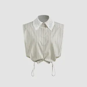 Cider [size 2-10] Collar Striped Drawstring Tank Top