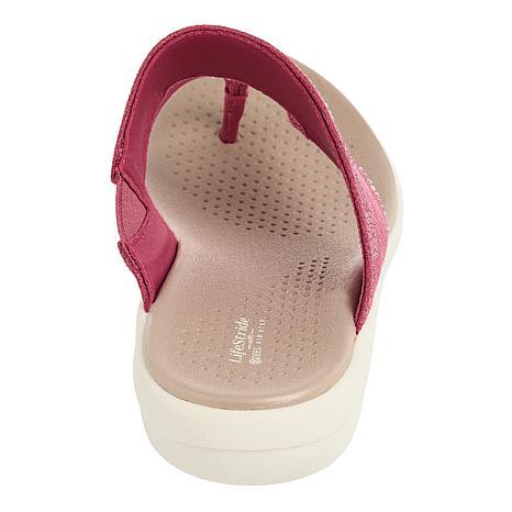 Bzees Canvas Bright Thong Wedge Sandal