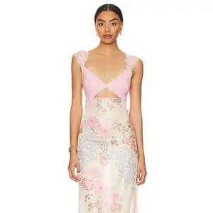 【TODAY ONLY $24 US SALE】Lace Strap Patchwork Slit Long Dress