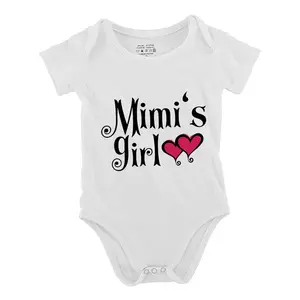 Funny baby babysuit Mimi's Girl letter print baby short Sleeve Onesies Romper for Infant， Newborn Boys Girls Soft Casual Outfit ，outdoor baby bodysuits