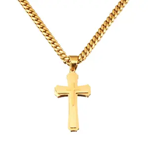 YC 18K Vacuum-Plated Cross Pendant Necklace. The perfect personalized gift for your loved one.