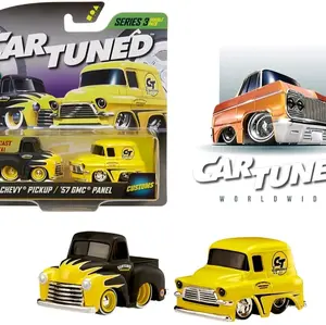 CarTuned 1:64 2-Pack 1953 Chevrolet Pickup & 1957 GMC Panel - Series 3 Custom Collectible Parts car collectible