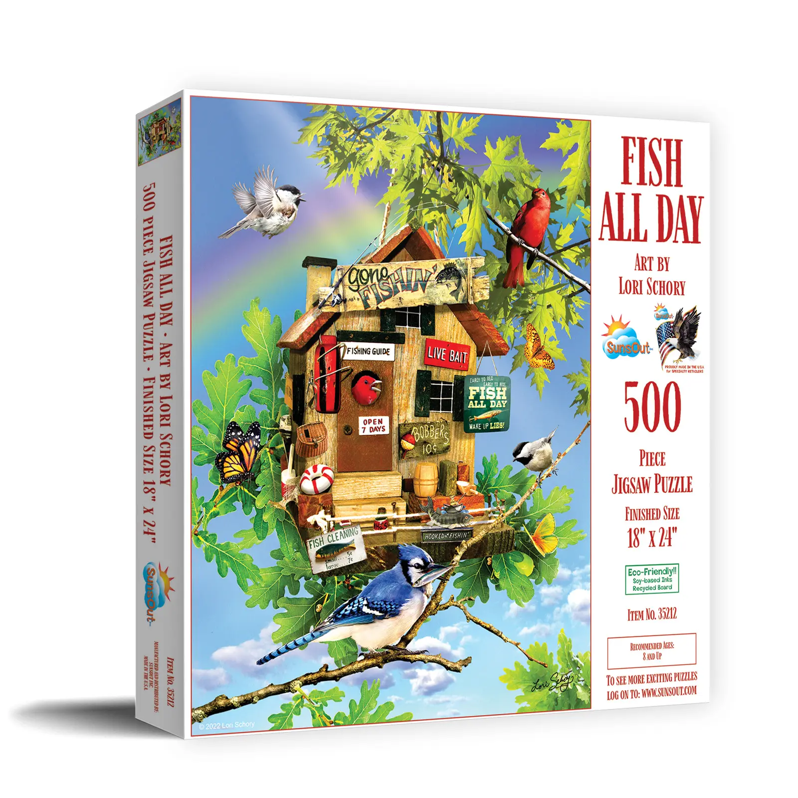 SunsOut Fish All Day 500 piece Jigsaw Puzzle for Adults 18" x 24" Nature, Animals