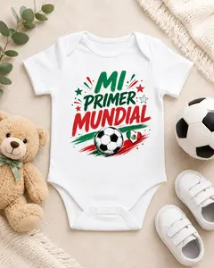 (100% Cotton) Mi Primer Mundial Onesie, Mexico Football Baby Onesie Toddler Tee– Soft, Stylish & Perfect for Everyday Wear