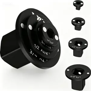 Magnetic Impact Socket Reducer Kit, 4 Piece Drive Size Adapter Set 1" to 3/4", 3/4" to 1/2", 1/2" to 3/8", 3/8" to 1/4", Hex Shank Magnetic Design for Impact Wrenches Ratchets Cordless Drills, Reusable No Glue Needed