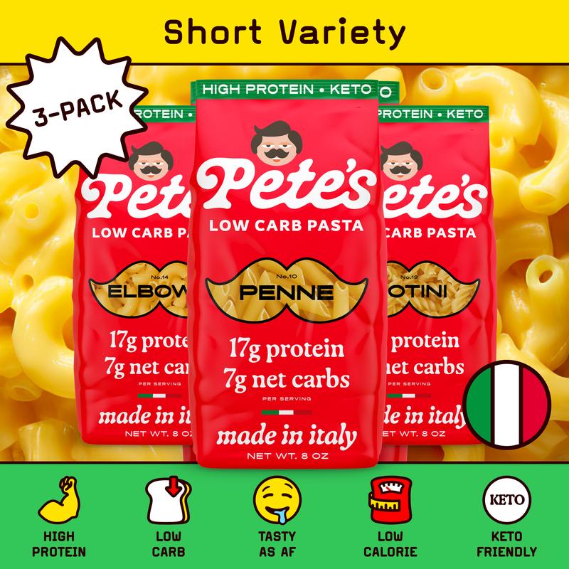 Pete's High Protein, Low Carb Pasta - Spaghetti, Penne, Rotini & More