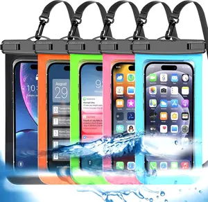 5 Pack Multicolor Universal Waterproof Phone Pouch, Phone Waterproof Case Dry Bag,Protection Level: IP68,Outdoor Sports for Apple iPhone,Samsung,and More,Black,Blue,Pink,Orange,Green