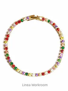 Linea Workroom Trendy Mini Colorful Diamond Bracelet Unisex Fashionable Chic & Unique Jewelry for Modern Style Enthusiasts
