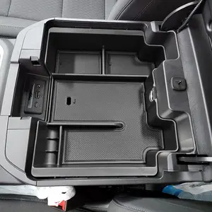 Full Size Center Console Organizer Tray Compatible With 2019-2022 Silverado,Sierra 1500 and 2020-2022,2023 Silverado,Sierra 2500HD,3500HD Accessories-Full Console w/Bucket Seats ONLY, Black