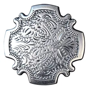 HILASON Western Screw Back Concho Antique Silver Finish Floral Berry Saddle | Belt Slotted Conchos