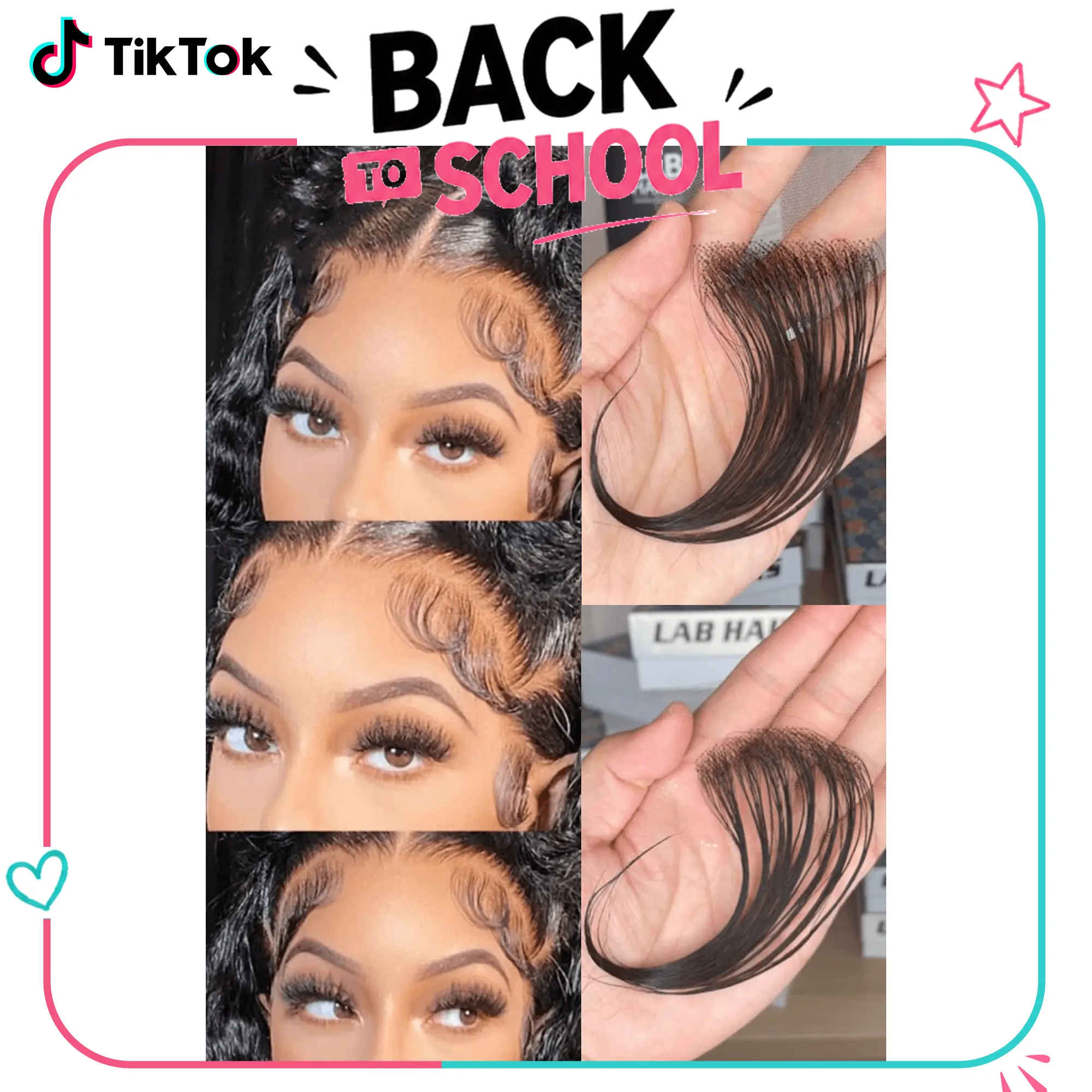 Labhairs Baby Hair Strips, Straight Virgin Real Human Hair on Invisible Lace, Glueless Reusable Edges for Natural Ponytail Hairstyles & Heat Resistant Wig, Human Hair Hairpieces, Top Swiss Hd Lace sohochic