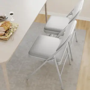 Gray Folding Chair 8 Pack, Sturdy Metal Foldable Chairs,Folding Chairs with Padded Cushion and Back, Easy to Store and Use, Indoor and Outdoor, for Home, Office,Party