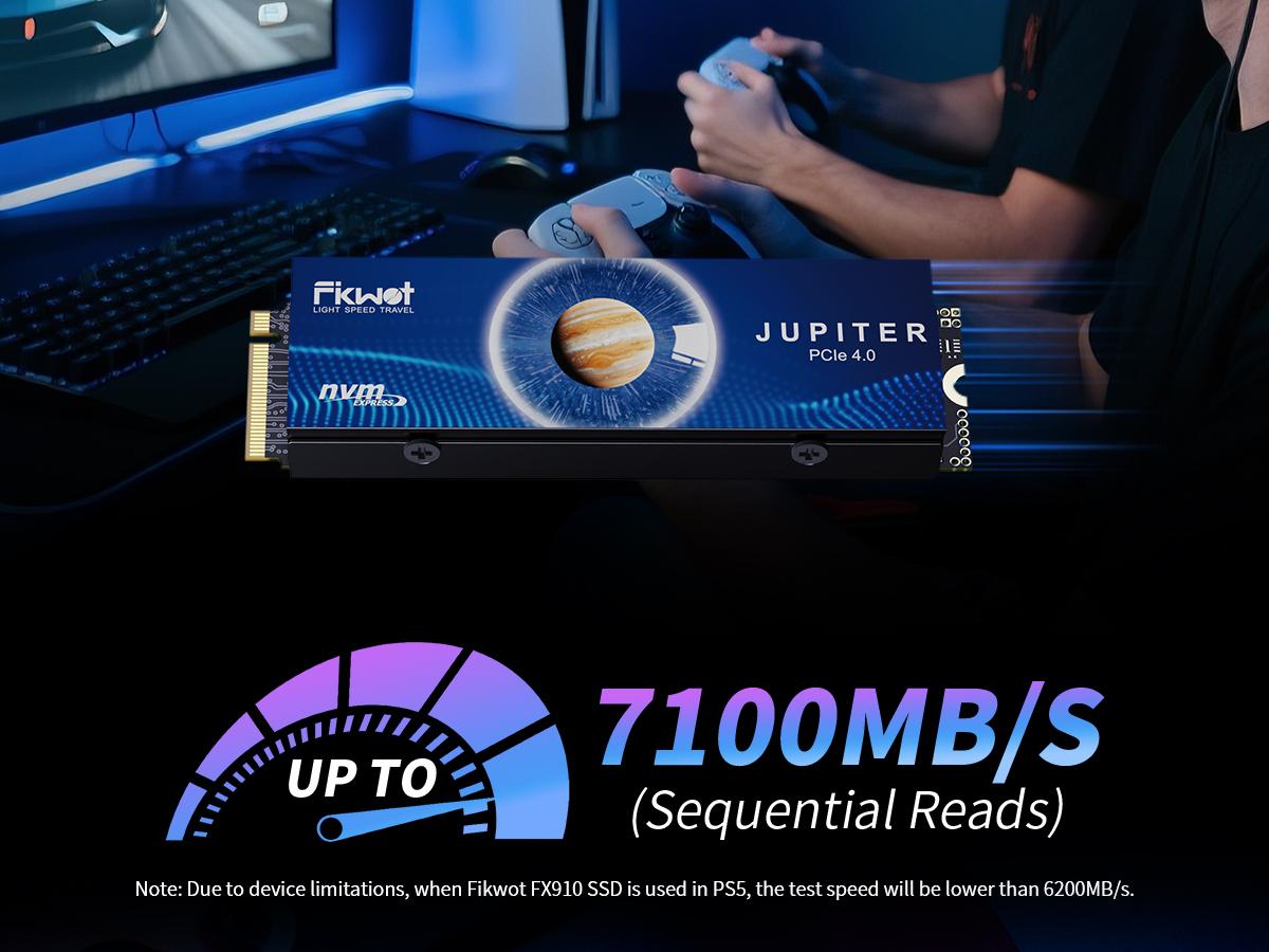 FIKWOT Internal Gaming SSD- FX991/FX910 (Heatsink), M.2 2280 PCIe Gen 4x4 NVMe 3D NAND , 500GB/1TB/2TB/4TB, Up to 7300MB/s Read Speed, TRIM+HMB Supported, Windows 11 Compatible, PS5/Laptops/Desktops