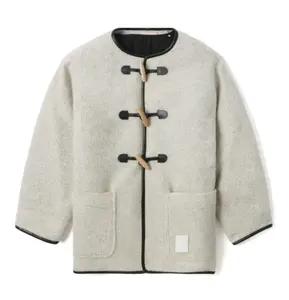 BAPY By BAPE Women's Collarless Grey Wool Jacket Size XS