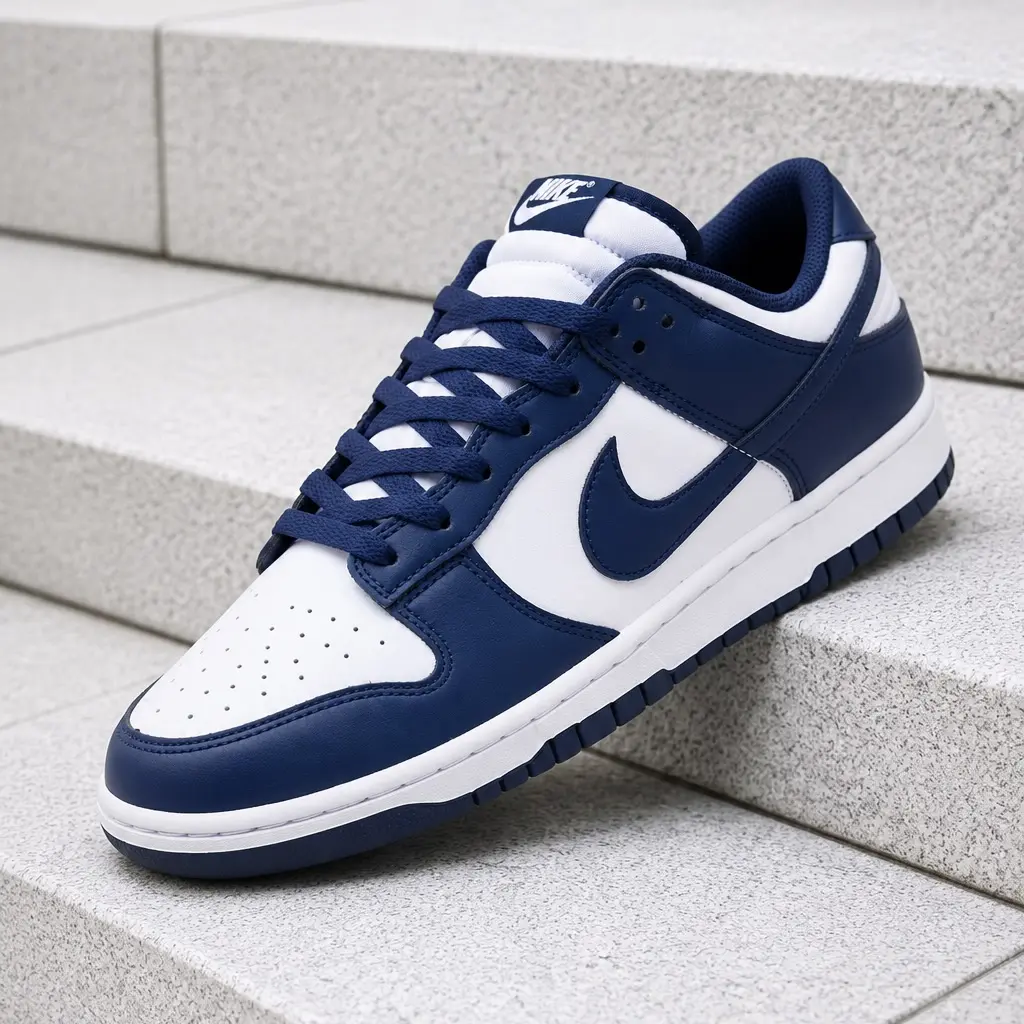 Nike Dunk Low White Midnight Navy HF5441-107 Men's Fashion Sneaker New Nike Dunk Low White Midnight Navy HF5441-107 Men's Fashion Sneaker New