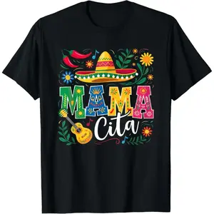 100%cotton Mamacita Family Cinco De Mayo Matching Couple Mexican Women T-Shirt