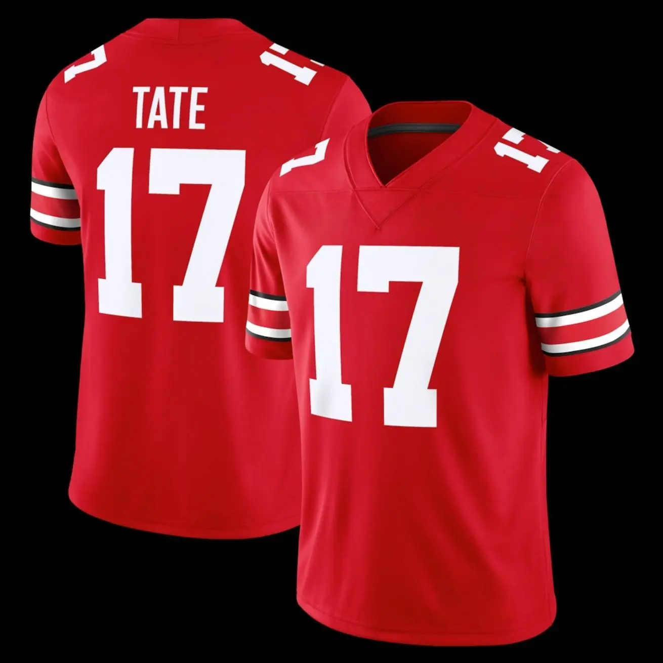Unisex Football 17 Tate Ohio State Buckeyes College Team Game Jersey - Scarlet
