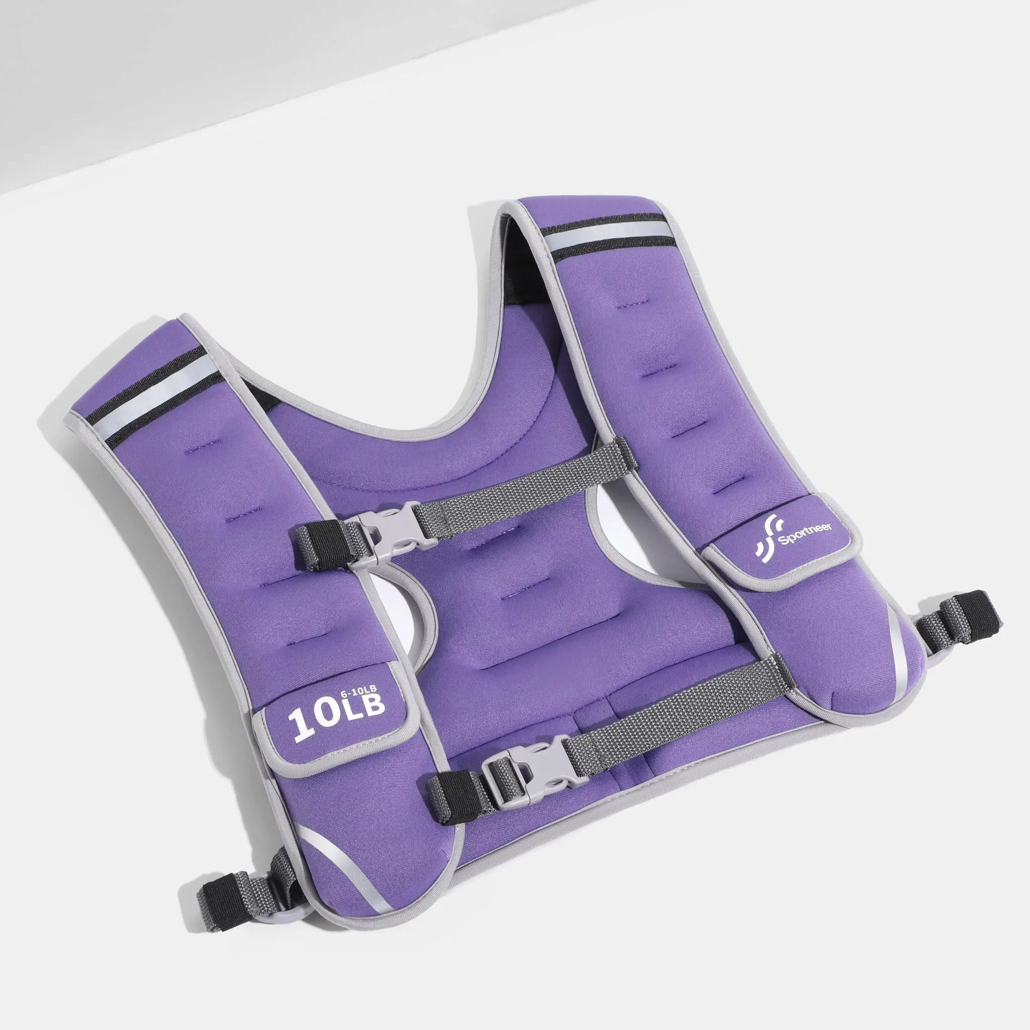 Sportneer Weighted Vest for Women, Ergonomic Shaped Design with an Adjustable Chest for a Snug Fit, 6-10 lb for Workout, Running & Muscle Toning, Hiking, Body Recomp, Adjustable Straps, Workout Aid, Iron Shots, Double Locks, Female Fit, Workout Training E