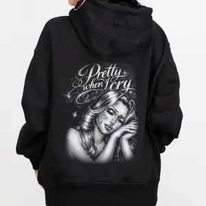 Pretty When Cry Girls - Dark Love, Toxic Love Chicano Chicana - Sad Girls, Womenswear, Menswear, Unisex Hoodie T-Shirt Sweatshirt, Digital Style Printed Soft Outdoor, Fashion, Styles