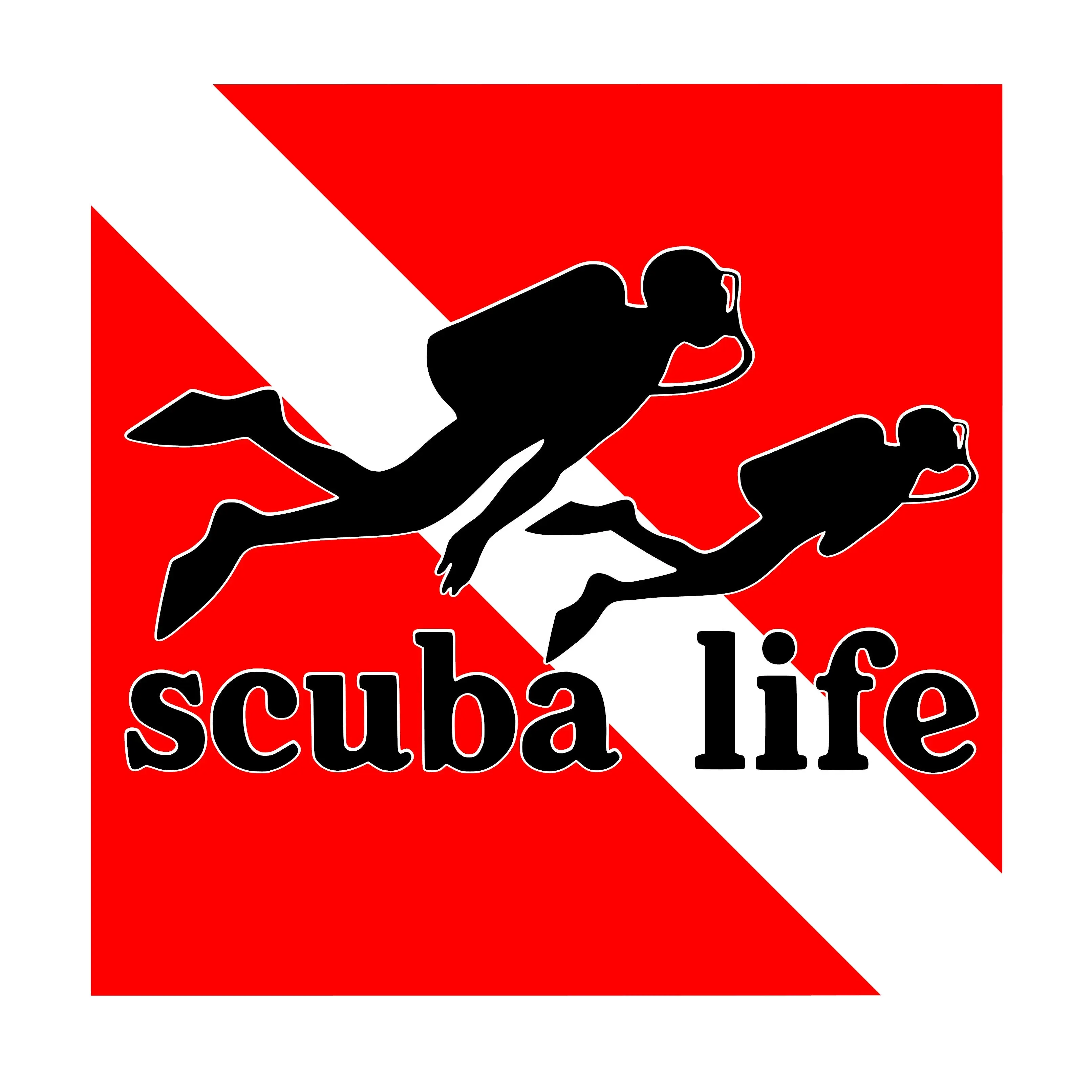 Scuba Life Diver Down Decorative Decal Sticker