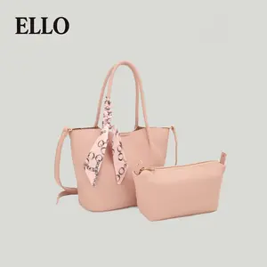 New Women's Double-Handle Tote Bag Set with Silk Scarf Charm 2025 Large Capacity Women's Bag Combination