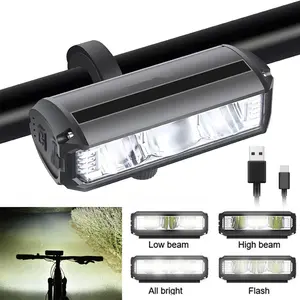 Super Bright 3 LED Bike Light USB Rechargeable - 4 Modes Bicycle Headlight, IPX6 Waterproof, Quick Release Mount for Mountain Road Cycling Commuting Night Safety