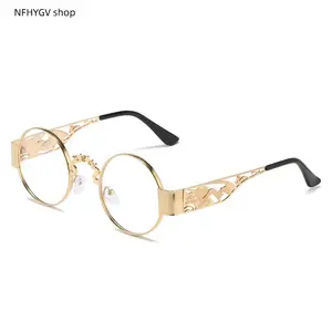 Fashion Accessory, Steampunk Vintage Glasses, 1 Pair Gothic Metal Frame Eyewear, Ornate Design Non Prescription Glasses, Sturdy Elegant Wear for Formal Gatherings, Office and Themed Activities