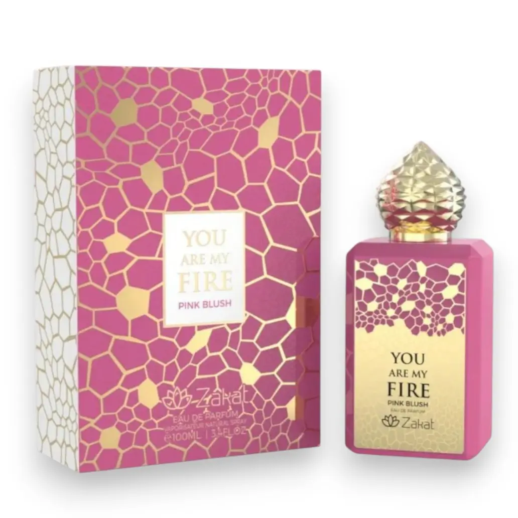 Zakat Perfumes You Are My Fire Blush Pink Eau De Parfum, Fruity Alcohol-Based Unisex Fragrance with Black Currant-Raspberry & Strawberry Notes, 100 ML Single Item