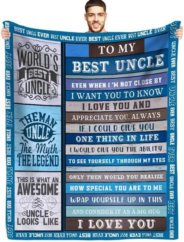 Gifts for Fathers Day for Uncle from Daughter, Birthday Gifts for Uncle Who Wants Nothing to My Uncle Soft Throw Blanket Christmas Bday Present for Uncle from Sons Size 50"x60"