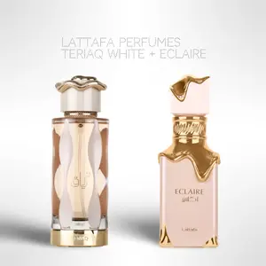 Lattafa Teriaq White + Eclaire Eau de Parfum Bundle – 100ml Each (3.4 fl oz) – Luxurious Feminine Fragrance Duo