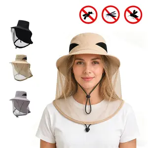 Mosquito Head Net Mesh for Hiking & Outdoors,Bug Netting over Hat Adults Fishing,Insect Shield Protection Face Cover Mask Hood against Fly Midge Gnat Garden