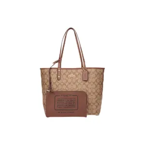 Coach City 33 Reversible Monogram PVC Tote Bag for Women in Brown