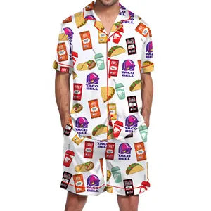 Fast Food Satin Pajama Set For Men - SHESHOW