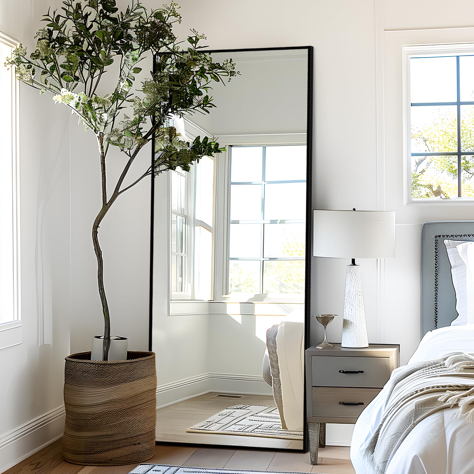 71"x26" Full Length Mirror Extra LargeMirror Full Length 71"x26" Full Body Floor Mirror with Stand, Wall Full Length Mirror,Standing Mirror Full Body,Large Floor for Wall Door Bedroom Bathroom Living Room with Aluminium Frame