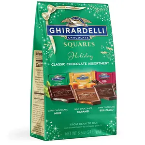 GHIRARDELLI Holiday Classic Chocolate Assortment Squares, 8.6 oz Bag