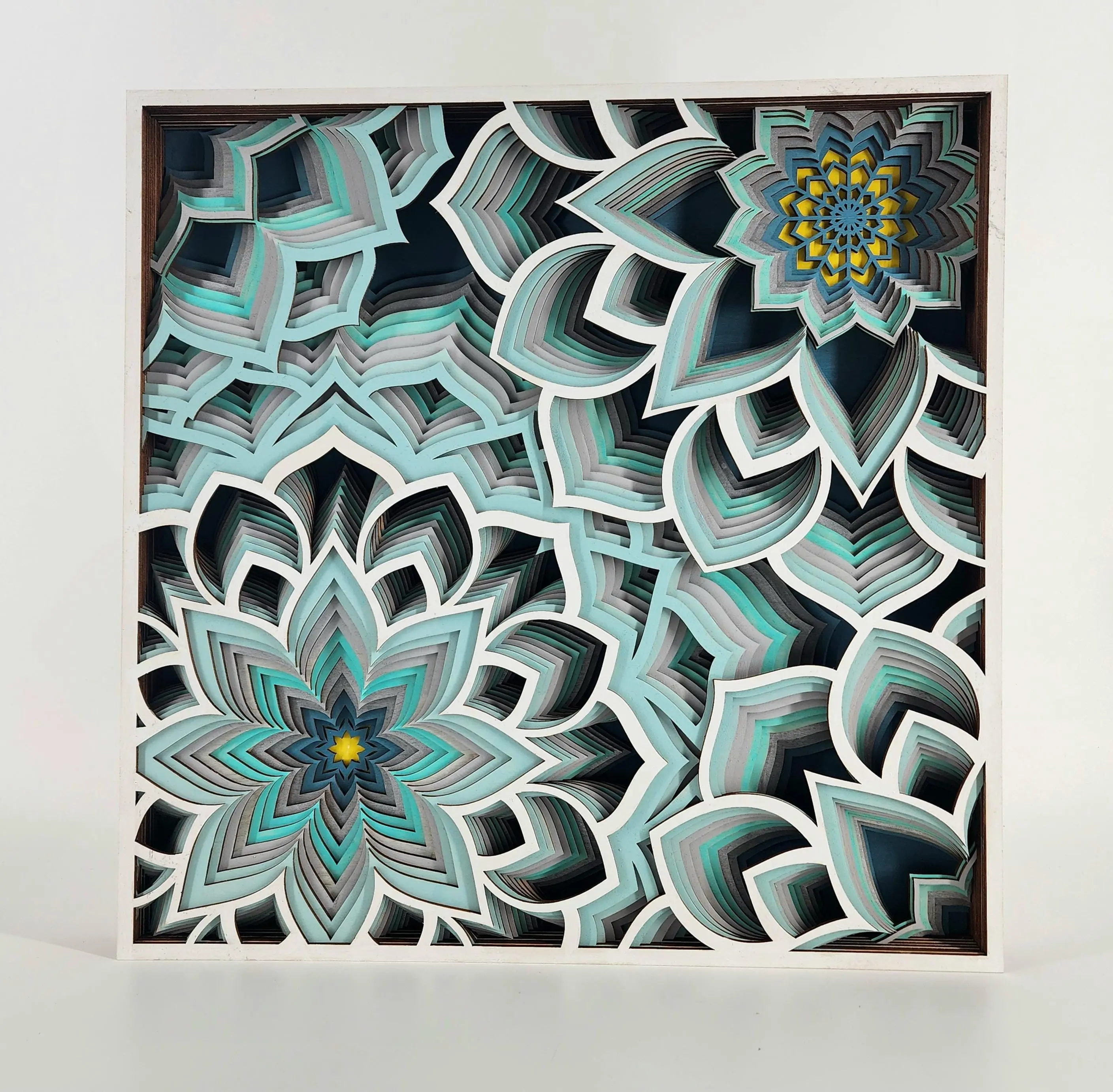 Wooden Mandala Wall Art 12 Layer Laser Cut Decor High-Quality Wood Artwork for Living Room Bedroom Meditation Space Office
