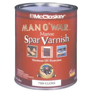 Valspar Brand 1 Quart Gloss Man O War Marine Spar Varnish Low VOC 80-6539 QT Pack of 4