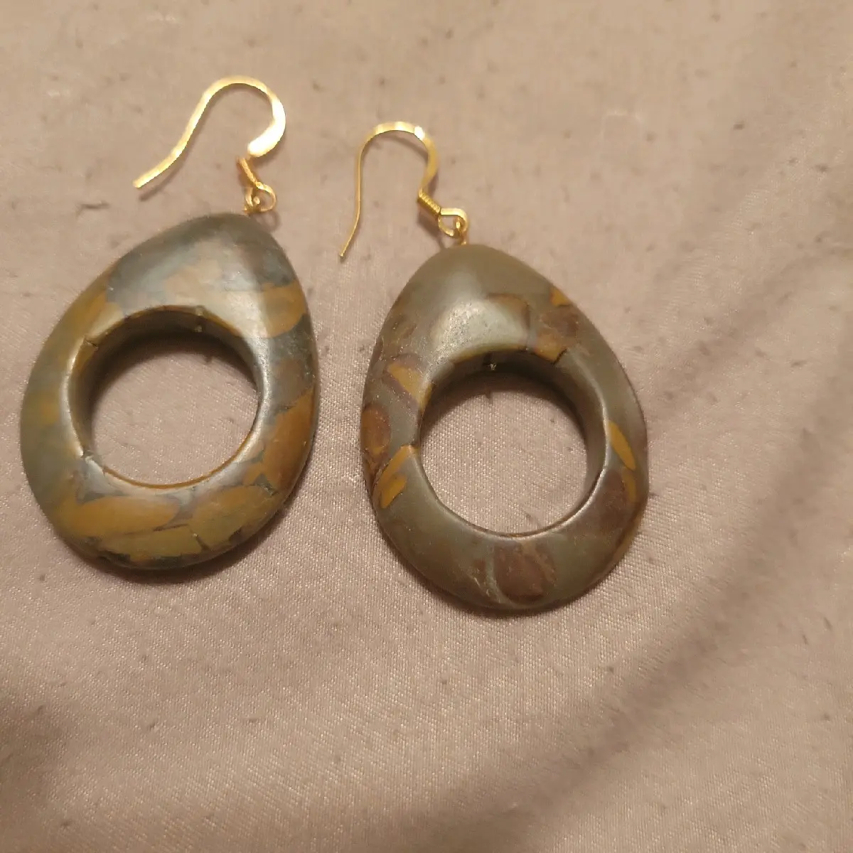 Brown wood earrings