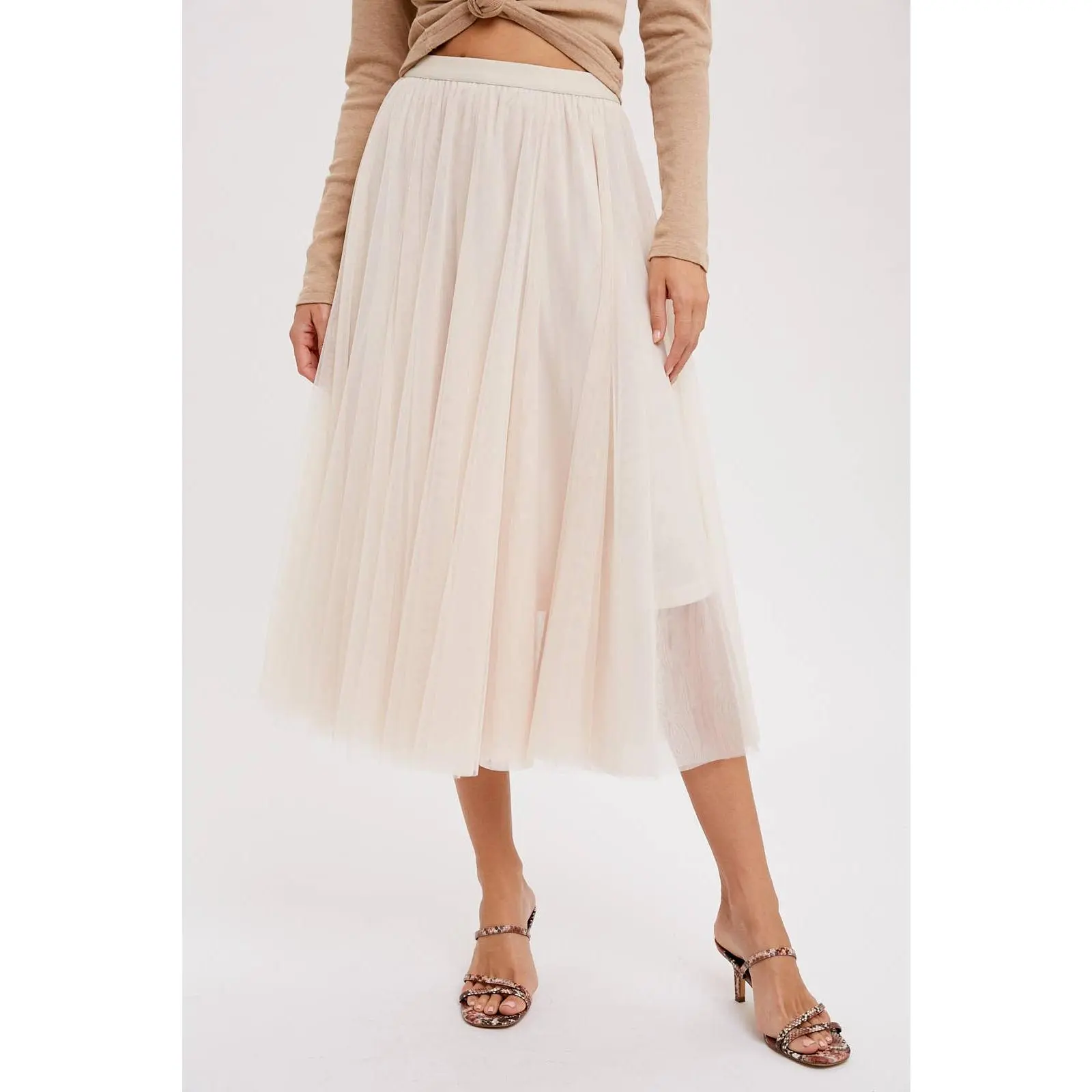 TULLE MIDI SKIRT: SHELL / S / M / L