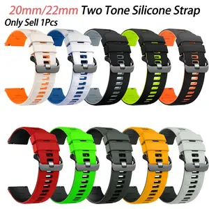 Sport 20mm 22mm Silicone Band For Garmin Forerunner 570 165 265 255 Strap For HUAWEI Watch GT 5 4 3/Amazfit Bip/GTR/GTS Bracelet,compatible with Xiaomi/Amazfit/Samsung