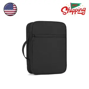 Bible Cover with Durable Handle And Zippered Pocket, Black