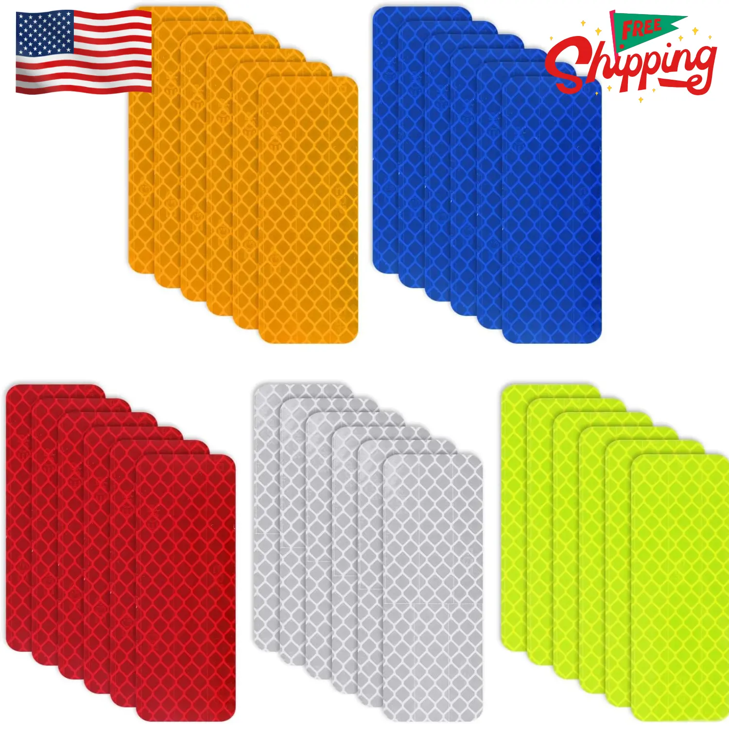 30 Safety Reflective Stickers, Warning Stickers