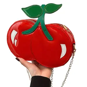 Women's Elegant Plain Cherry-Shaped Bag with Chain, Cute Shoulder Crossbody Bag, Inspired bag, Purse Clutch for Girl Women, Suitable for Party and Daily Use